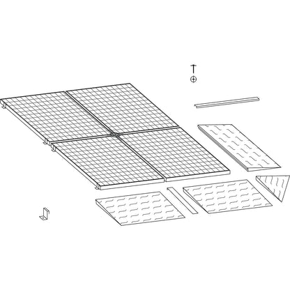 Zinc plated low profile steel sump trays, width 500 mm, length 2000 mm, capacity 85 l.