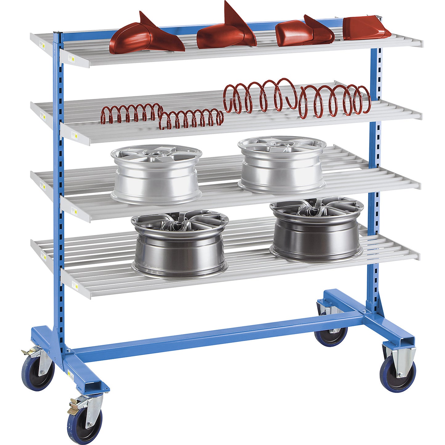 Cantilever shelf trolley, max. load 500 kg, standard model without cantilever arms.