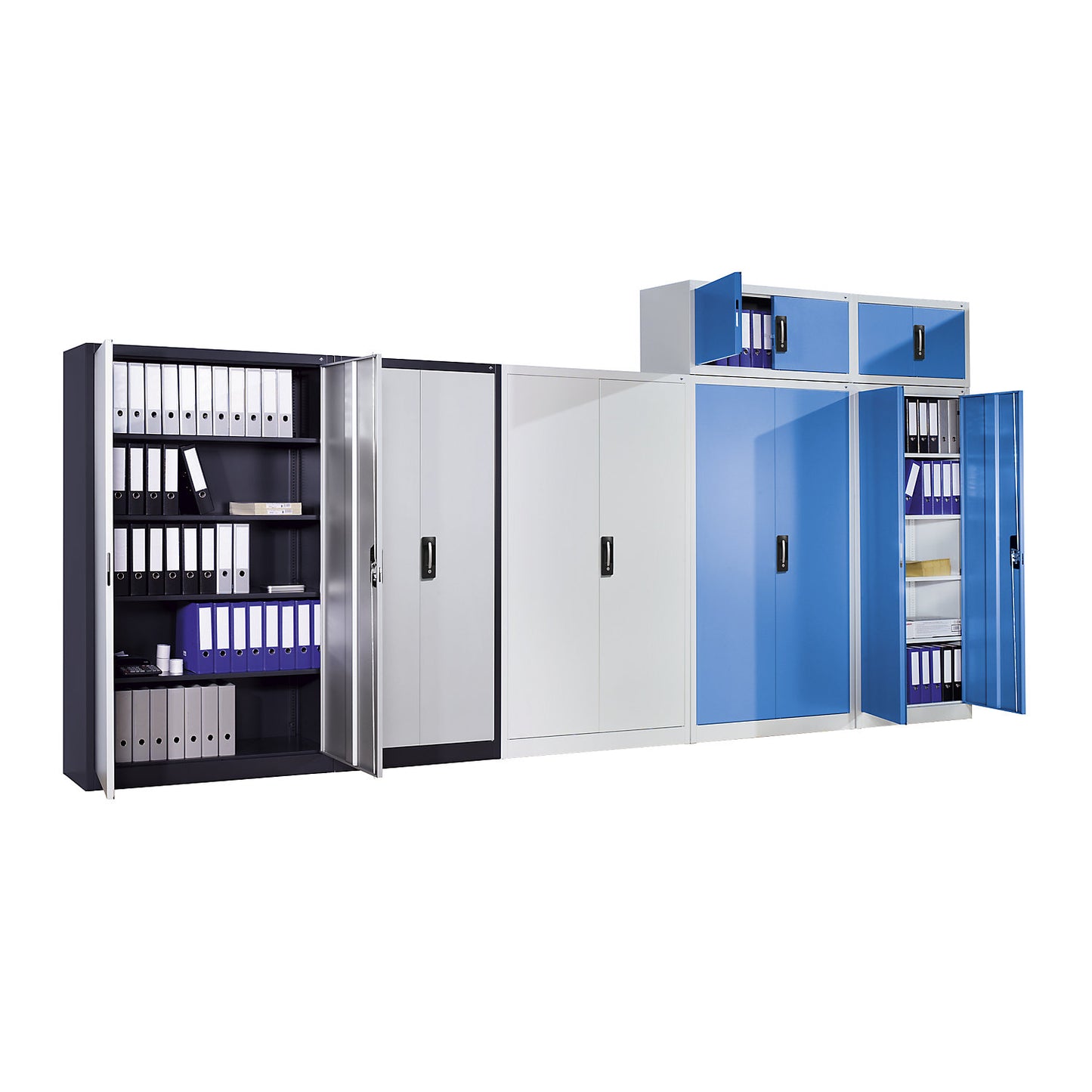 ACURADO add-on cupboard with hinged doors, HxWxD 500 x 1200 x 400 mm, light grey / light blue.
