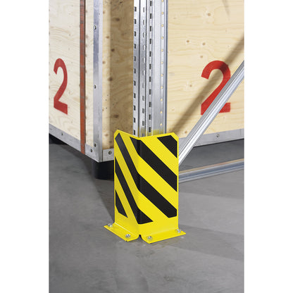 Collision protection, steel, L-profile, wall thickness 6 mm, height 400 mm.