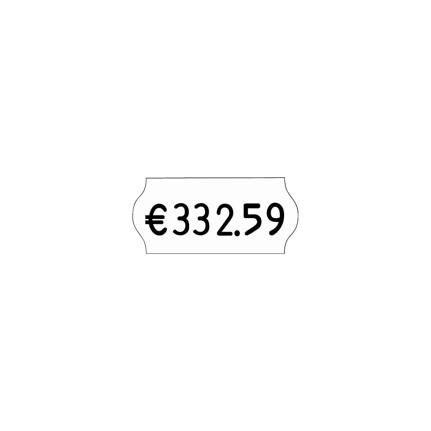 Labels for price labeller, WxH 26 x 12 mm, pack of 18 rolls, 1500/roll, white.