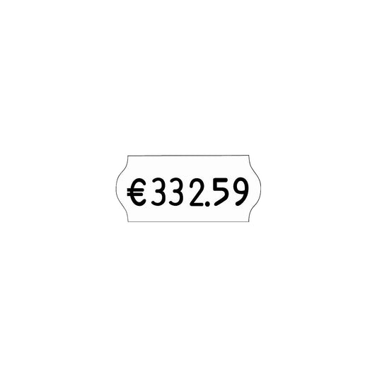 Labels for price labeller, WxH 26 x 12 mm, pack of 18 rolls, 1500/roll, white.