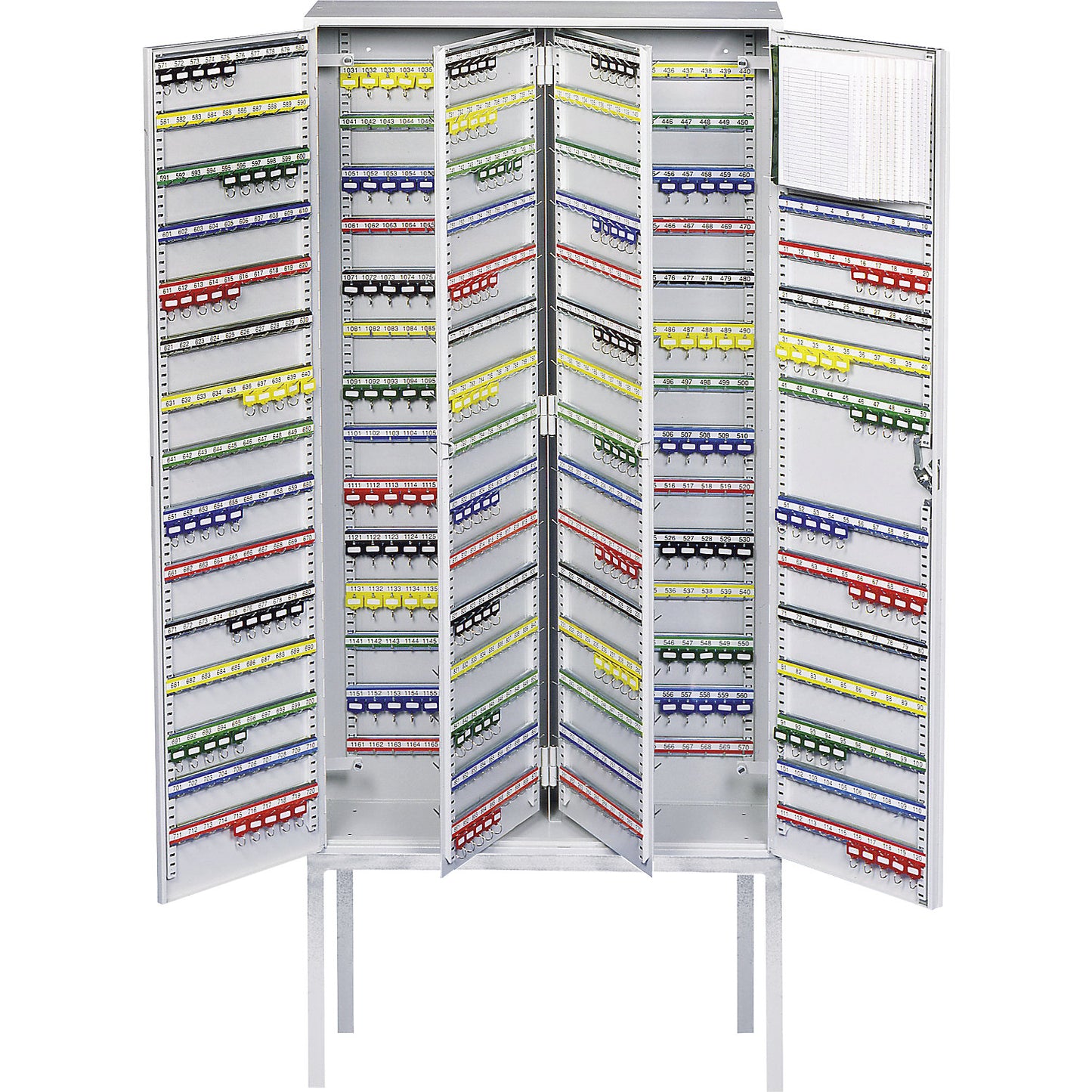 Key cabinet, 2-door, HxWxD 1300 x 730 x 250 mm, 780 hooks.