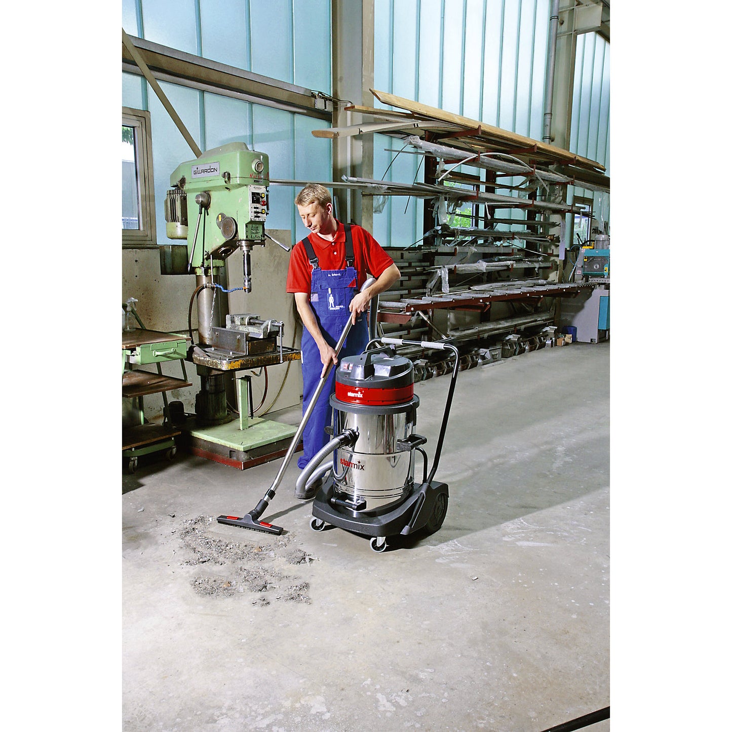 Industrial wet and dry vacuum cleaner GS series, 78 l stainless steel container, 2400 W.