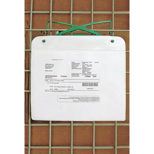 Document pouch, magnetic, with hooks and magnetic strips, for A5 paper format, HxW 195 x 220 mm, landscape, pack of 25.