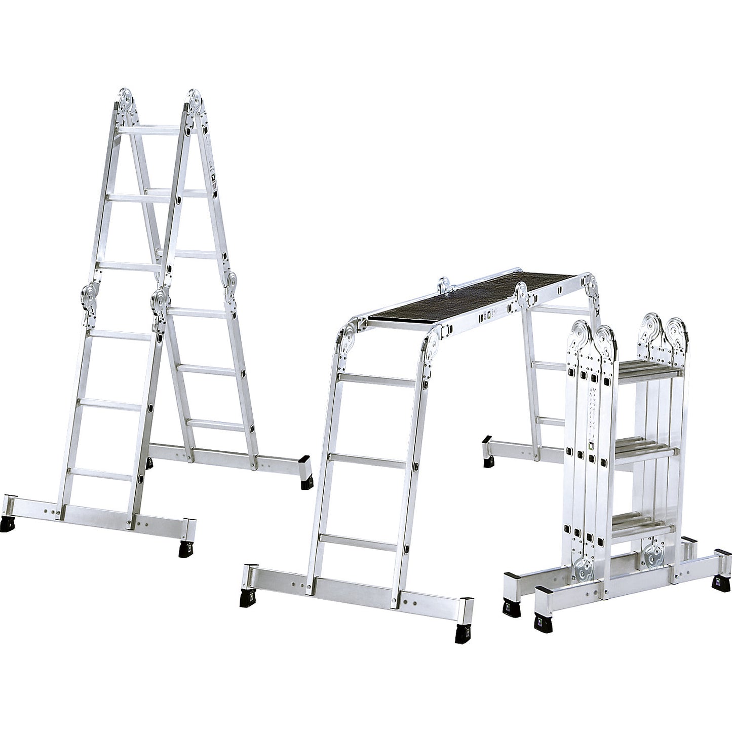 Aluminium multi-purpose ladder, incl. working platform, 14 rungs.