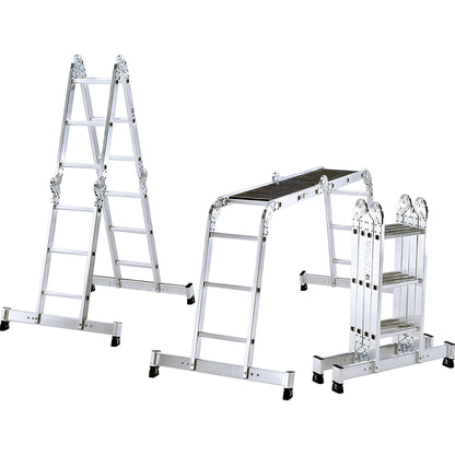 Aluminium multi-purpose ladder, incl. working platform, 14 rungs.