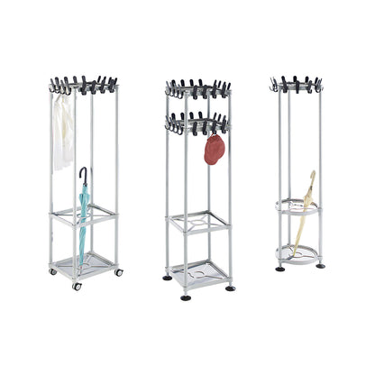 Coat rack, multi-column, square, 16 hooks.