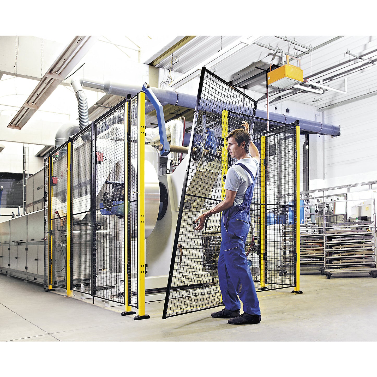X-Guard door add-on kit (without door wall element, supports and locking mechanism), double door as sliding door, HxW 2500 x max. 5900 mm.
