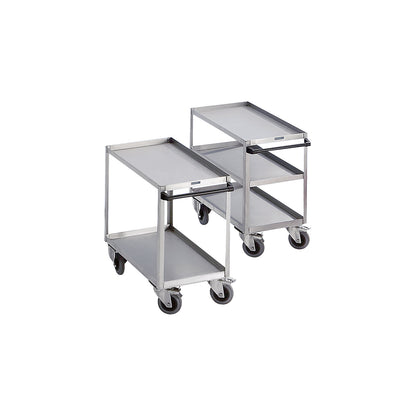 Stainless steel platform trolley, LxW 900 x 500 mm, overall height 915 mm, max. load 350 kg.