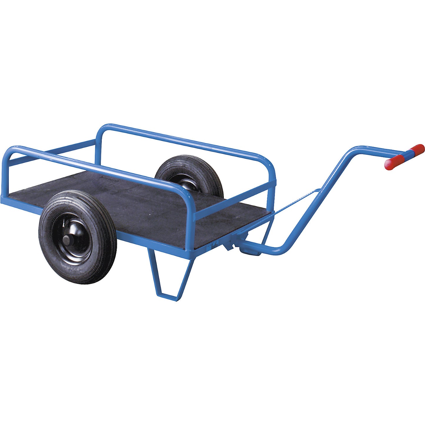 Two-wheel hand truck, with railing, platform 1050 x 700 mm.