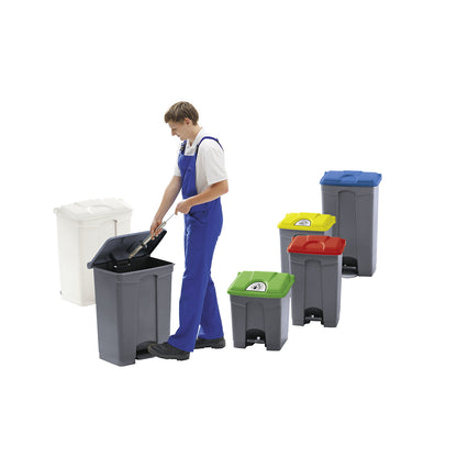 Foot pedal bin, capacity 70 l, WxHxD 505 x 675 x 415 mm, white.
