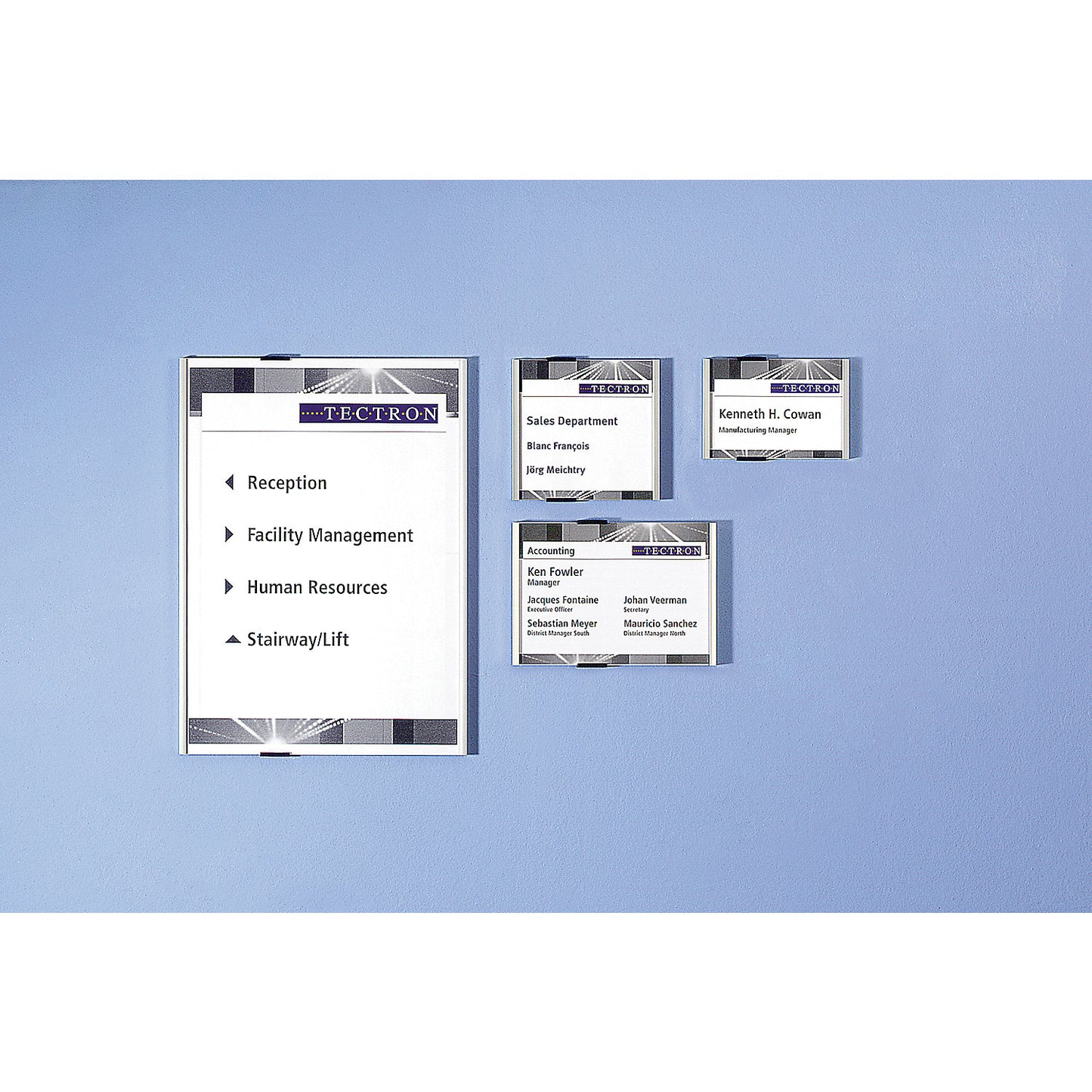 Door sign, ribbed design with acrylic cover plate, with cardboard insert, WxH 210 x 149 mm, pack of 3.