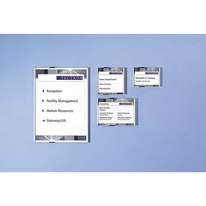 Door sign, ribbed design with acrylic cover plate, with cardboard insert, WxH 297 x 420 mm, pack of 1.