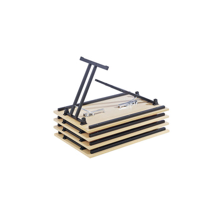 Folding table, with extra thick tabletop, height 720 mm, 1800 x 800 mm, black frame, beech finish tabletop.