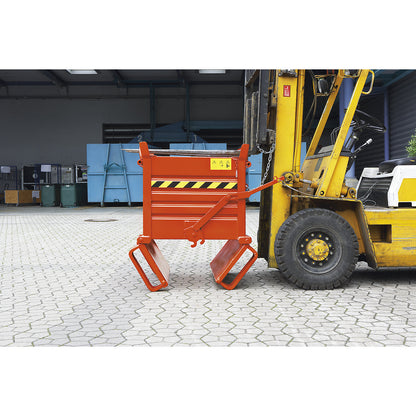 Hinged bottom skip, steel walls, 2 base flaps, capacity 0.975 m³.