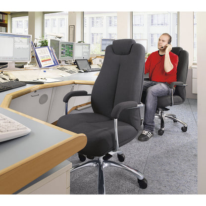 SONATA operator swivel chair, with head rest, fixed head rest, leather.