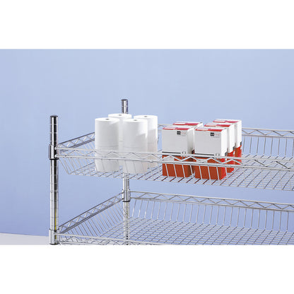 Wire mesh table trolley, chrome plated, with 2 baskets, LxWxH 760 x 460 x 1025 mm.