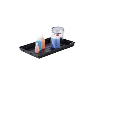 PE small container shelf sump tray, 30 l sump capacity, without grate.