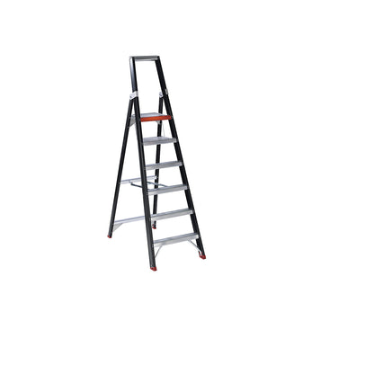 Safety step ladder, single sided access, 6 steps incl. platform.