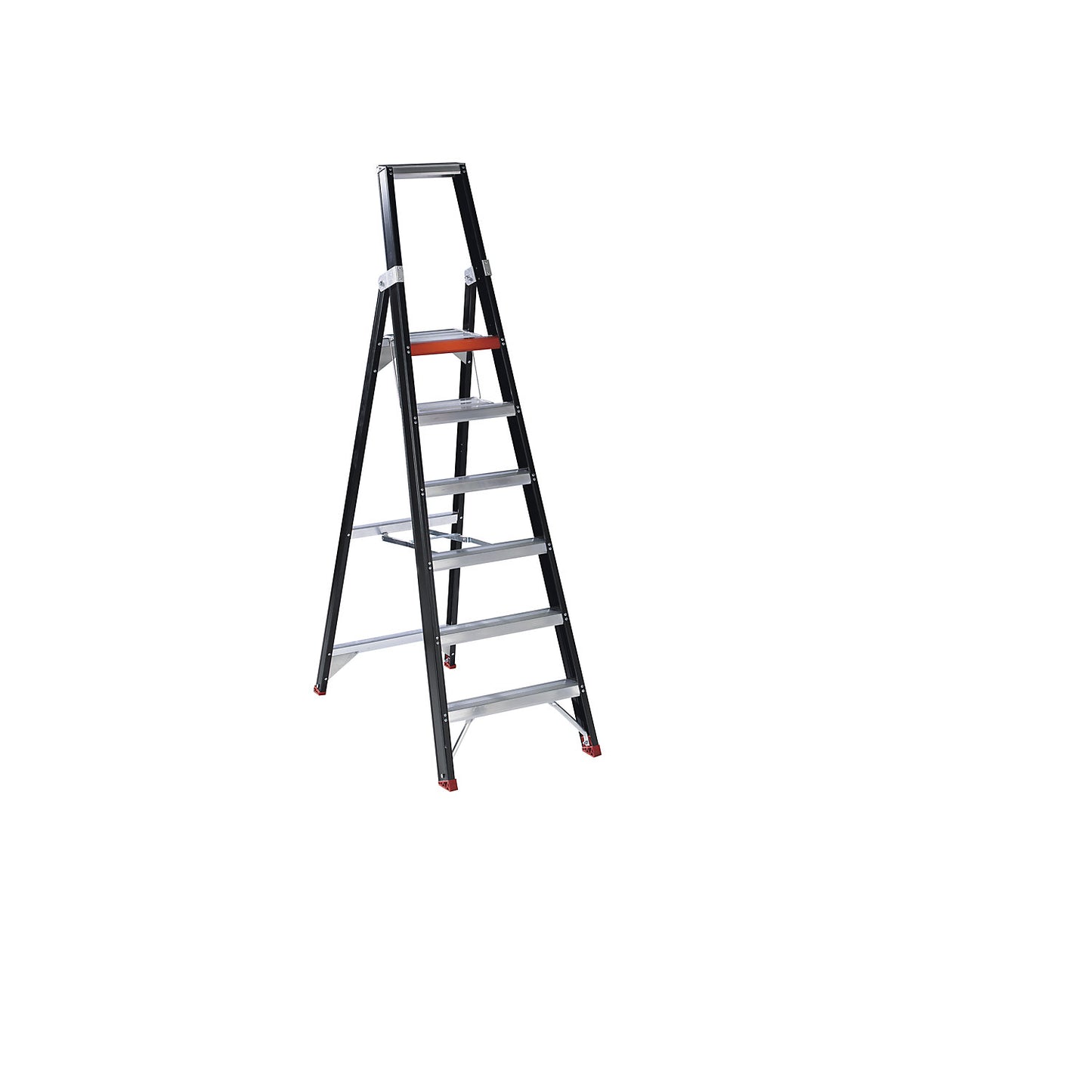 Safety step ladder, single sided access, 8 steps incl. platform.