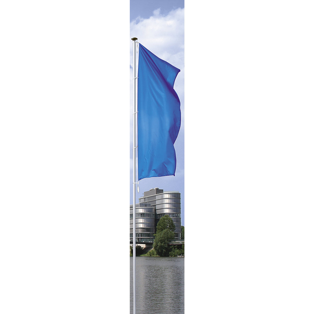 PIRAT aluminium flag pole, without extension arm, height above ground 8 m, Ø 100 mm.