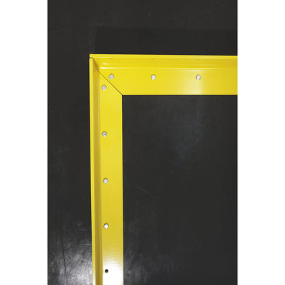 Impact protection guide kerb, steel, yellow / black, length 800 mm.