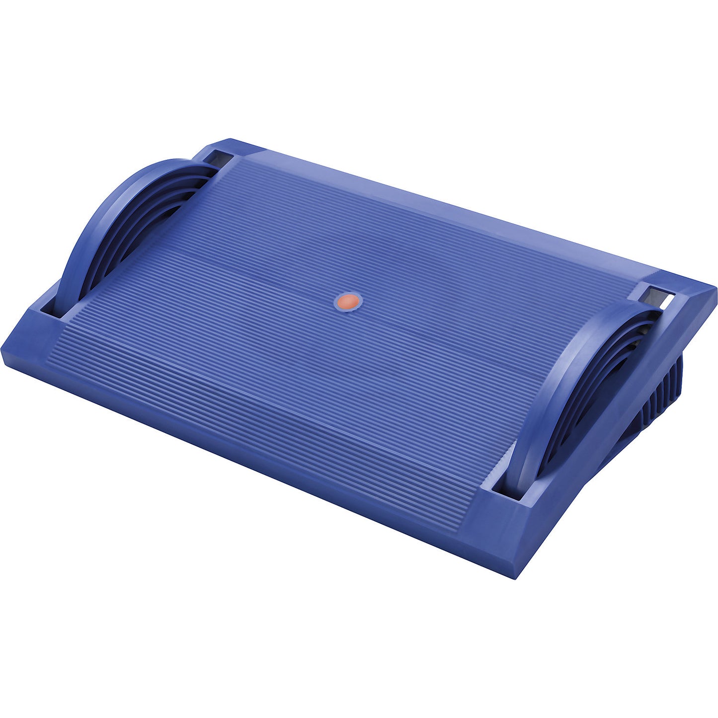 Plastic foot rest, infinitely adjustable, blue.