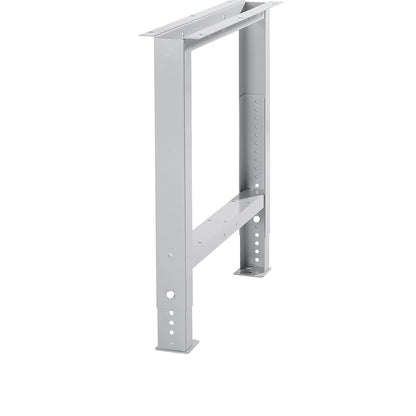 Modular workbench system, tressle legs, height adjustable from 700 - 1050 mm, in 25 mm increments.