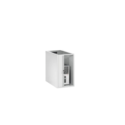 PC roller shutter cupboard, HxWxD 620 x 360 x 650 mm, light grey.