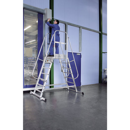 Aluminium mobile safety steps, double sided, mobile, 2 x 8 steps.