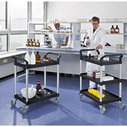 General purpose truck, 3 shelves, max. load 250 kg, LxWxH 850 x 480 x 1000 mm, black.