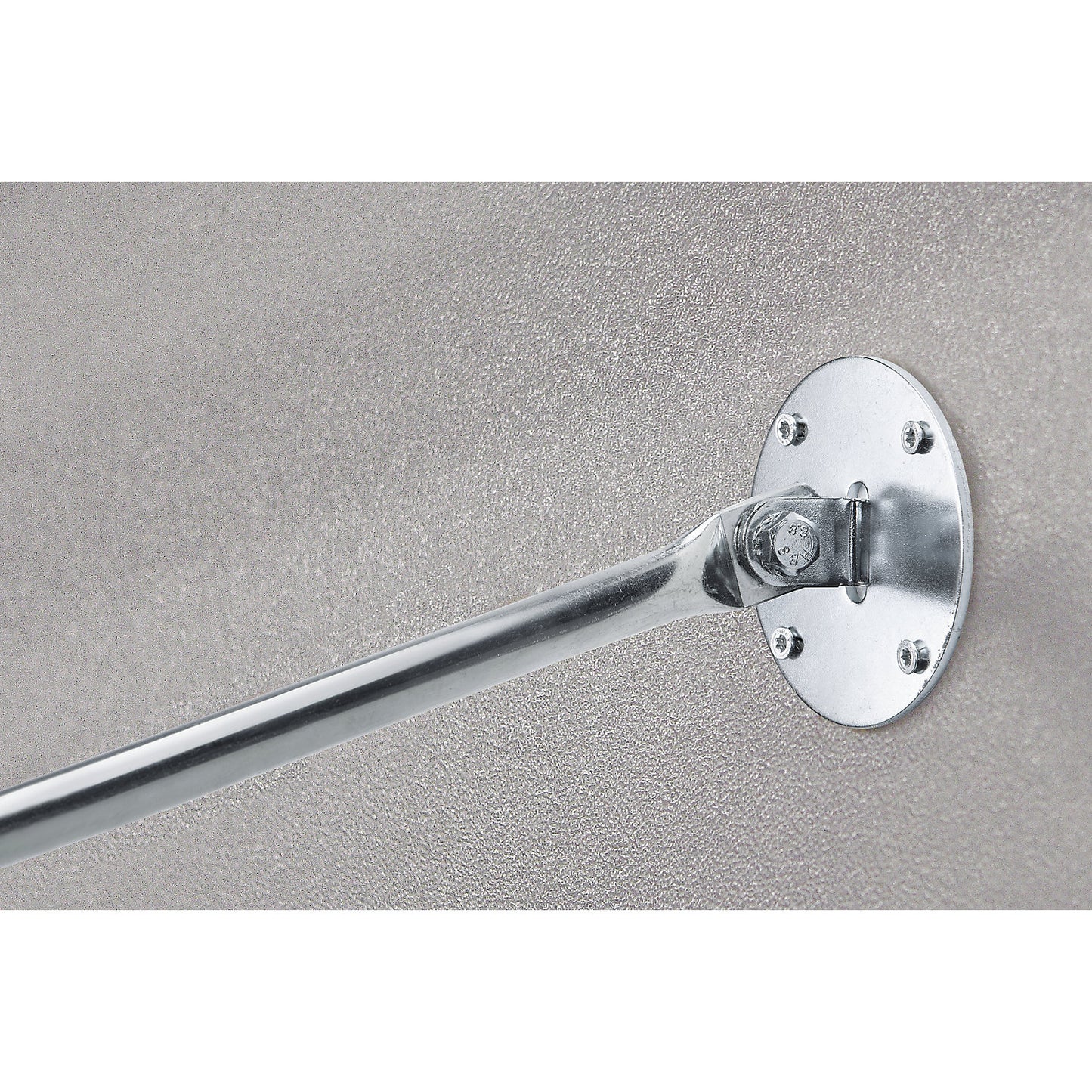 Round mirror with telescopic wall mounting bracket, for permanent mounting, mirror Ø 500 mm.