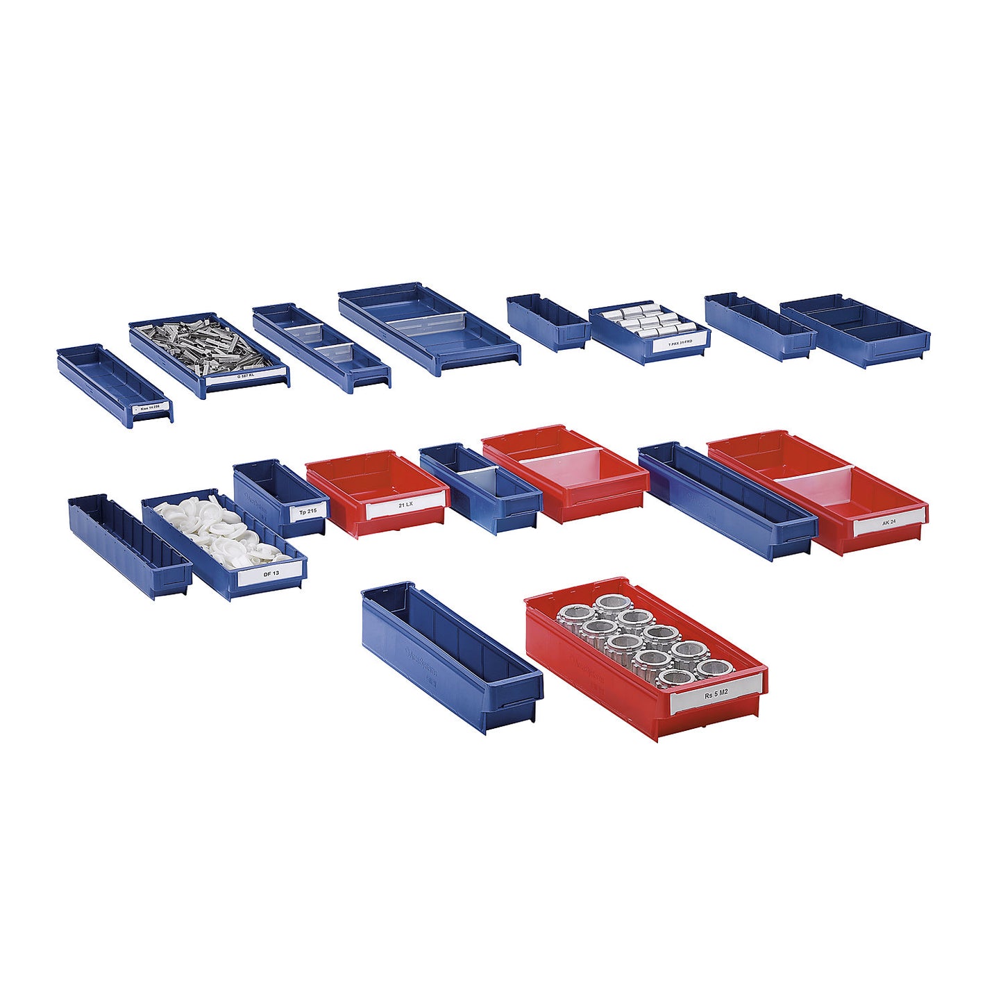 Shelf bin made of polypropylene, blue, LxWxH 300 x 94 x 80 mm, pack of 40.