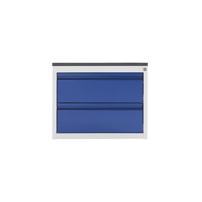 Drawer cupboard with telescopic guides, height 460 mm, 2 x 180 mm drawers, light grey / charcoal, width 770 mm.