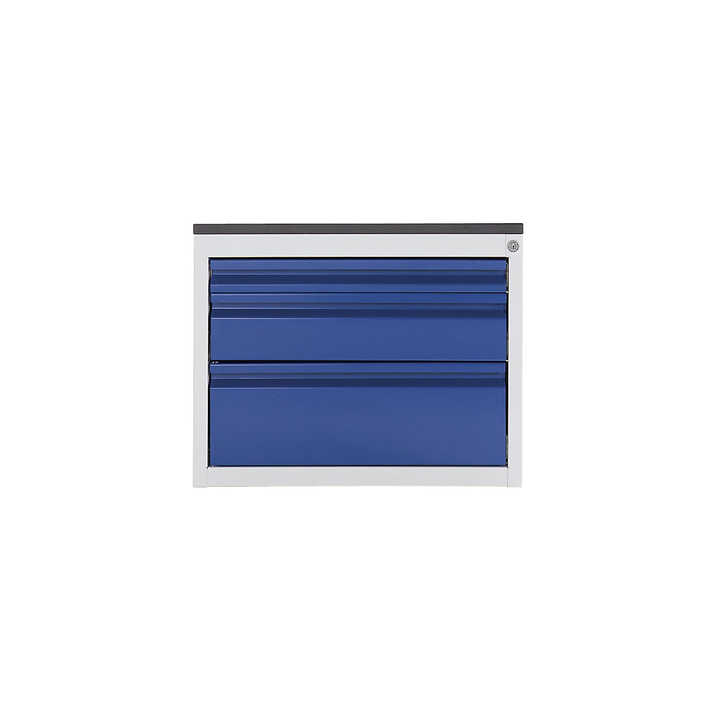 Drawer cupboard with telescopic guides, height 460 mm, drawers: 1 x 60, 1 x 120, 1 x 180 mm, light grey / charcoal, width 770 mm.