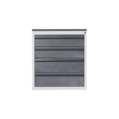 Drawer cupboard with telescopic guides, height 640 mm, drawers: 2 x 120, 2 x 150 mm, light grey / metallic charcoal, width 580 mm.