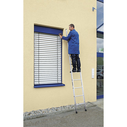 Lean to ladder with rungs, professional version, width 420 mm, 12 rungs, with nivello® support.