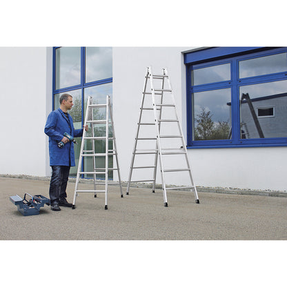 Safety rung ladder, double sided access, rungs 30 x 30 mm, non-slip, 2x8 rungs.