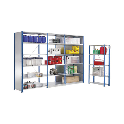 Heavy-duty boltless shelving, shelf WxD 1000 x 600 mm, max. shelf load 310 kg, extension shelf unit, height 2000 mm, 5 shelves.