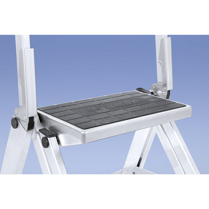Aluminium folding steps, aluminium steps with PVC coating, without safety rail, 2 steps.