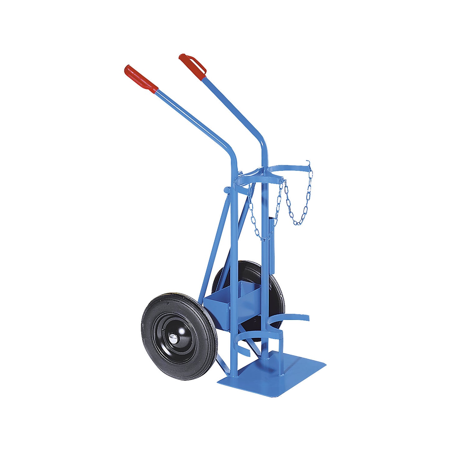 Steel and gas cylinder truck, for 2 steel cylinders, content 40 / 50 l, solid rubber tyres.