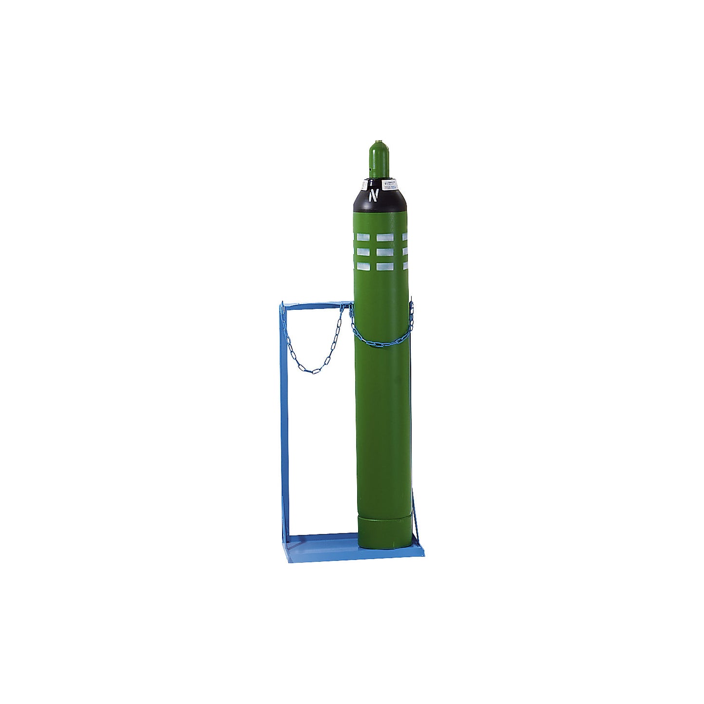 Gas cylinder rack, for 2 steel cylinders, with 40 l cylinder capacity.