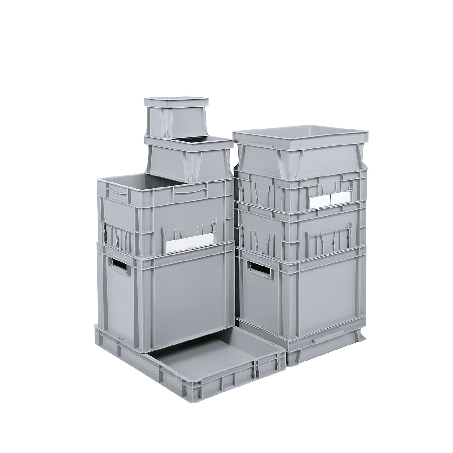 Euro stacking container, capacity 13 l, LxWxH 400 x 300 x 145 mm, PP, grey.