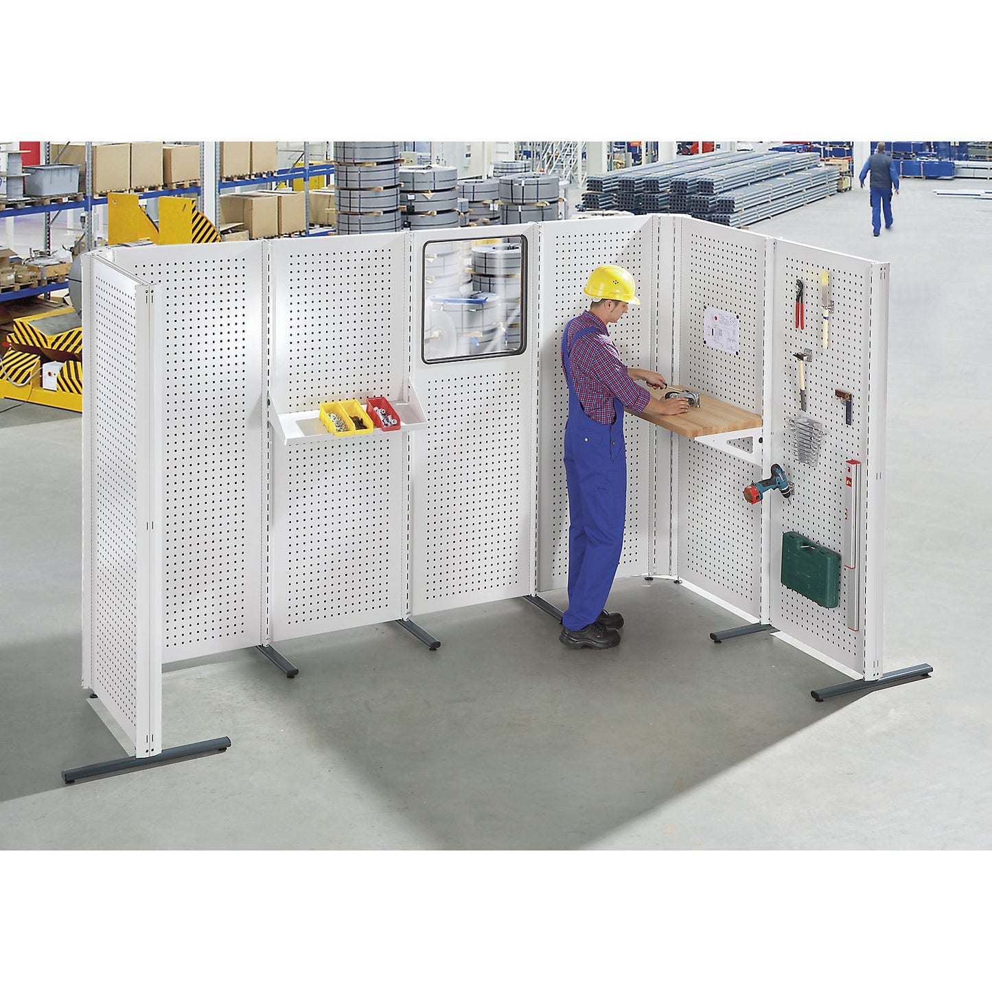 Industrial partition wall system, extension module, width 760 mm, charcoal.