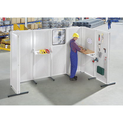 Industrial partition wall system, extension module, width 760 mm, charcoal.