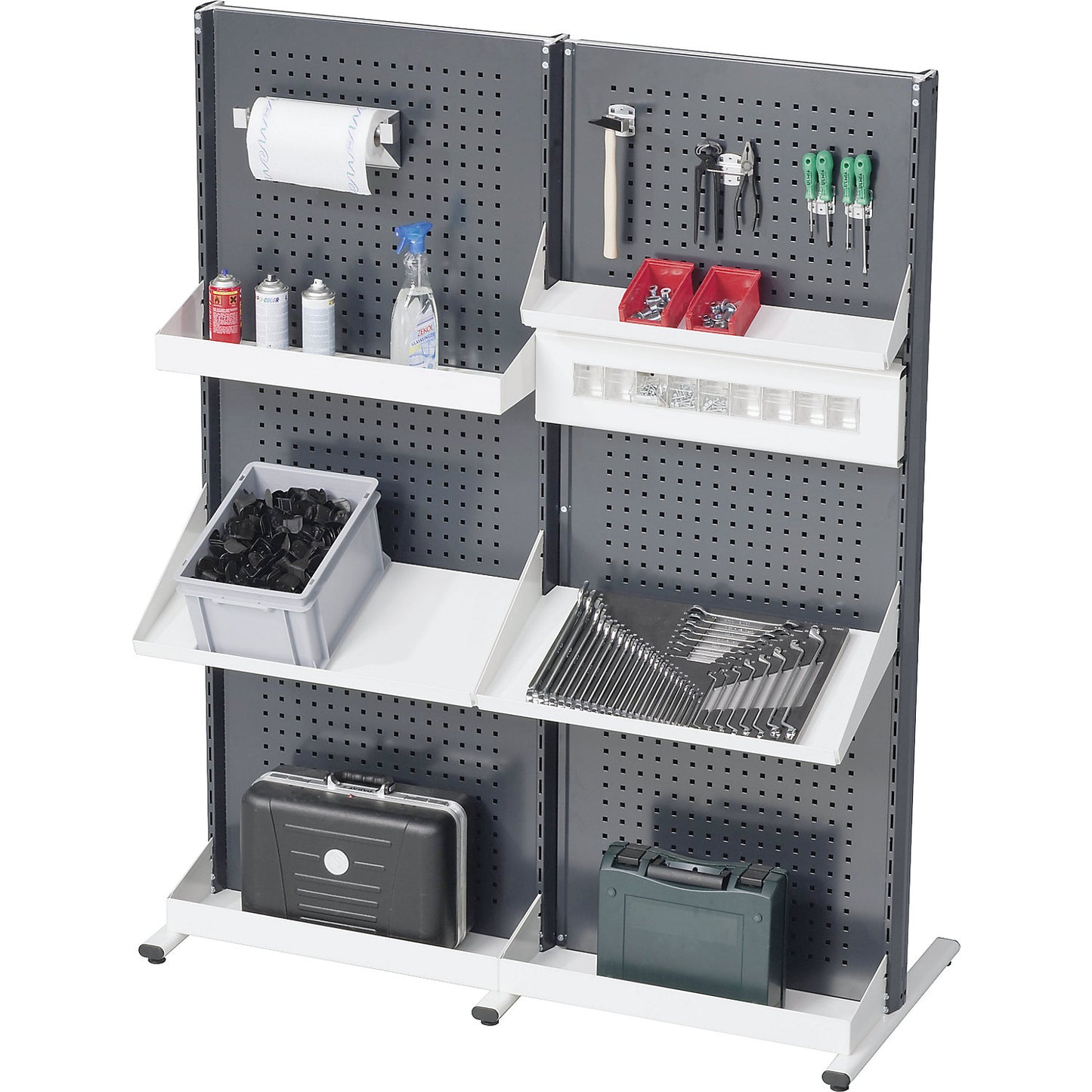 Industrial partition wall system, extension module, width 760 mm, charcoal.