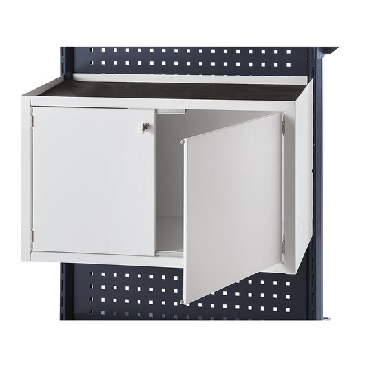Double door cupboard, WxDxH 760 x 330 x 450 mm, light grey.
