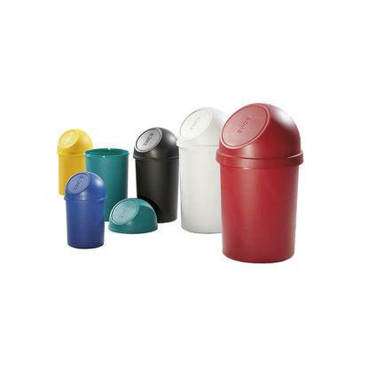 Push lid waste collector, made of polypropylene, black, capacity 45 l, pack of 2.