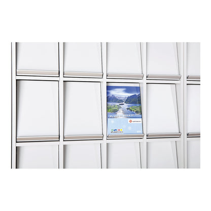 Brochure cupboard, with 15 flaps, HxWxD 1864 x 755 x 420 mm.